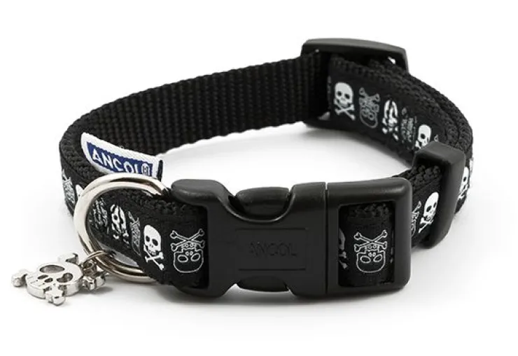 USPCA ANCOL BLACK SKULL COLLAR