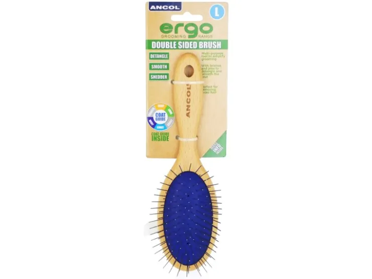 USPCA ANCOL ERGO WOODEN DOUBLE BRUSH