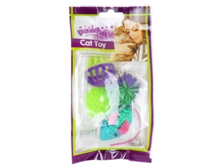 USPCA PAWISE CAT TOY 4pk ASSORTED