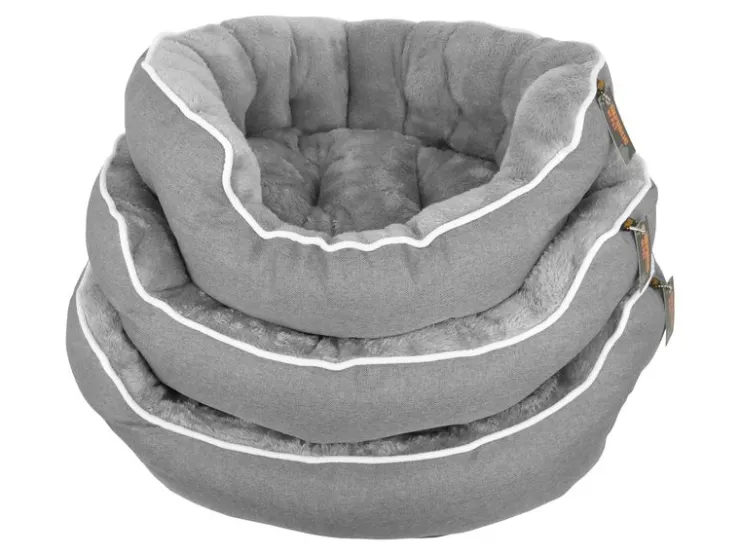 USPCA SNUGGLE GREY OVAL BED